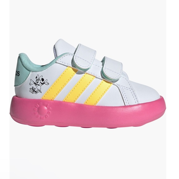 Adidas x disney baby girls kids Minnie Mouse Grandcourt Sneaker tennis shoes - Picture 1 of 15